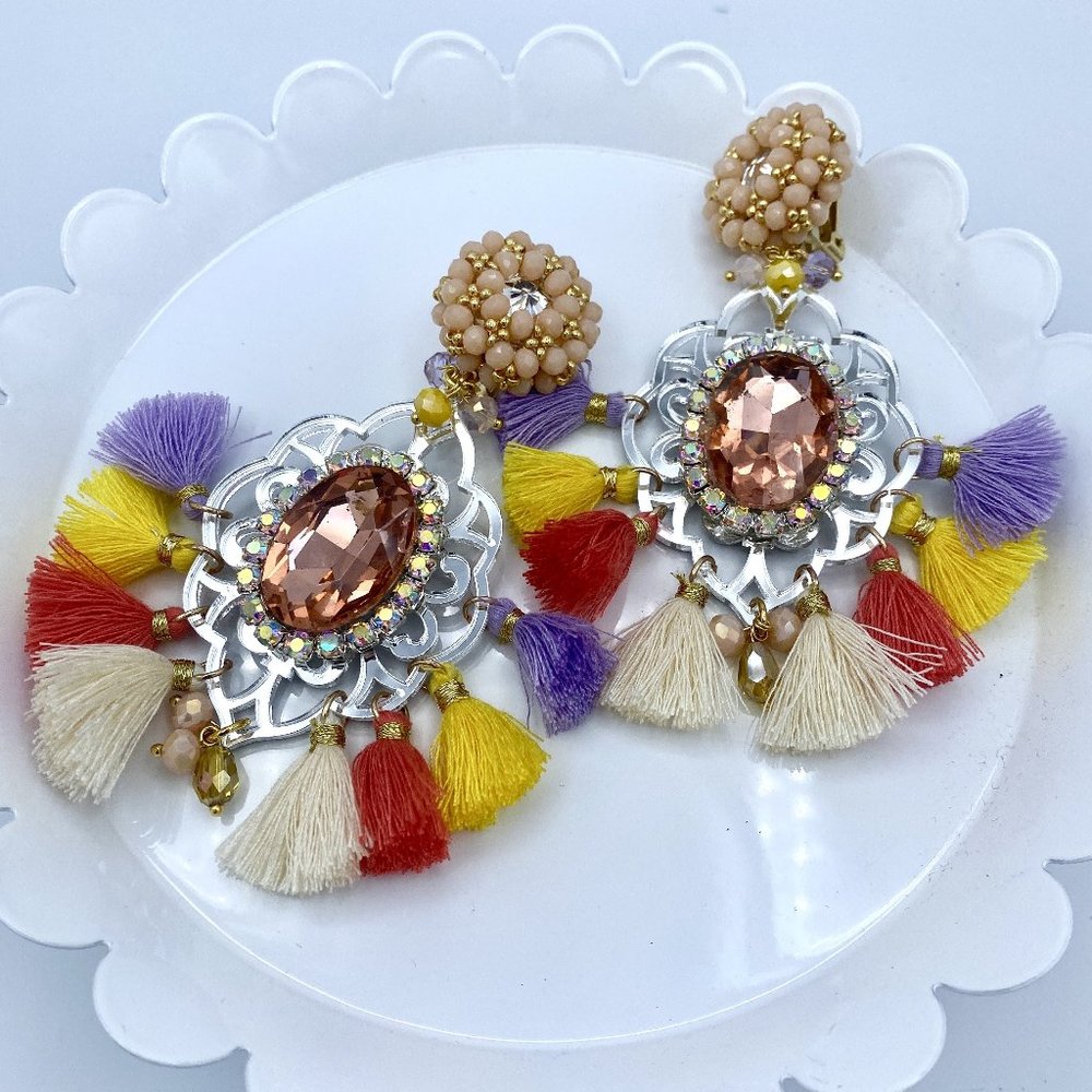 G10-ACRYLIC  EARRING SET - Multi Colors